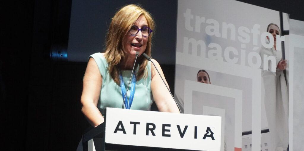 Núria Vilanova, Presidenta de ATREVIA, durante su intervención en el V Congreso Iberoamericano de Tendencias en Marketing, Comunicación y Asuntos Públicos
